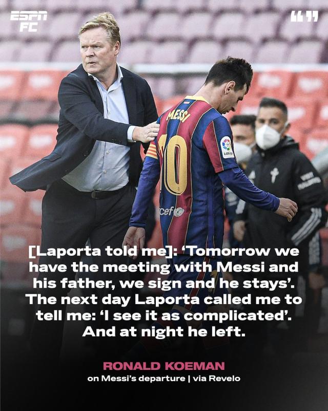 开云首页APP-科曼：拉波尔塔一天变脸，梅西不该那样离开巴萨